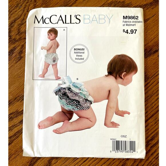 UNCUT 2016 McCalls 9862 Sewing Pattern Size NB - 18 months Baby Bloomers - Picture 1 of 2